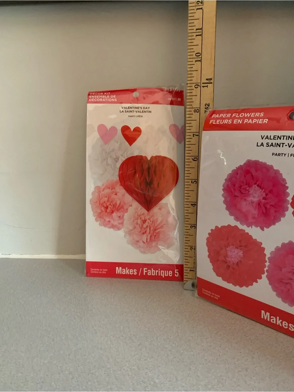 Valentine's Day Pink & Red Paper Flower and Heart Party Decorations